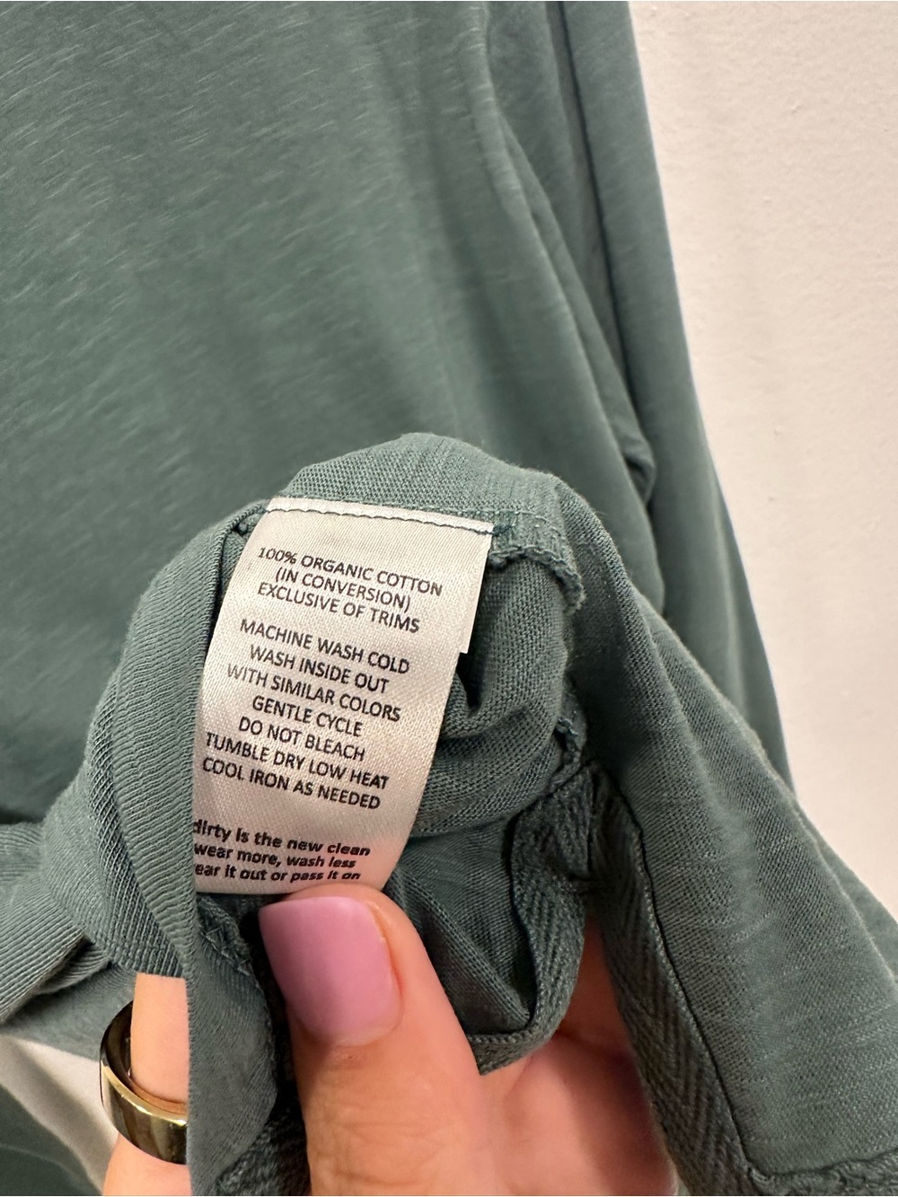 Toad&Co Women's Long-Sleeve organic cotton Crew Tee in Teal Green Size medium - Picture 6 of 6